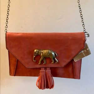 Francesca rust orange envelope bag/satchel.